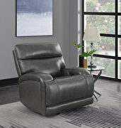 Power glider recliner upholstered in charcoal top grain leather by Coaster additional picture 14