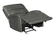 Power glider recliner upholstered in charcoal top grain leather by Coaster additional picture 6