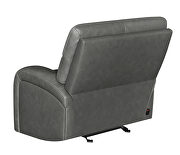 Power glider recliner upholstered in charcoal top grain leather by Coaster additional picture 8