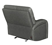 Power glider recliner upholstered in charcoal top grain leather by Coaster additional picture 9