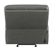 Power glider recliner upholstered in charcoal top grain leather by Coaster additional picture 10