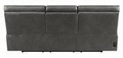 Casual charcoal leather/pvc power sofa additional photo 4 of 9