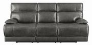 Casual charcoal leather/pvc power sofa by Coaster additional picture 7