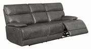 Casual charcoal leather/pvc power sofa by Coaster additional picture 8