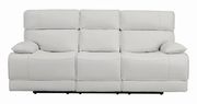 Power sofa in white top grain leather / pvc by Coaster additional picture 8