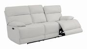 Power sofa in white top grain leather / pvc by Coaster additional picture 9
