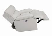 Power glider recliner in white top grain leather / pvc additional photo 3 of 9