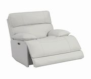 Power glider recliner in white top grain leather / pvc by Coaster additional picture 6