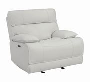 Power glider recliner in white top grain leather / pvc by Coaster additional picture 9
