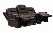 Dark brown top grain leather recliner sofa by Coaster additional picture 4