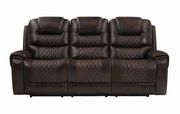 Dark brown top grain leather recliner sofa by Coaster additional picture 5