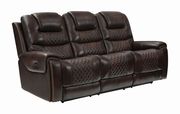 Dark brown top grain leather recliner sofa by Coaster additional picture 8