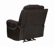 Dark brown top grain leather recliner chair by Coaster additional picture 2