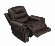 Dark brown top grain leather recliner chair by Coaster additional picture 6