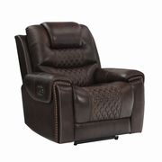 Dark brown top grain leather recliner chair by Coaster additional picture 7