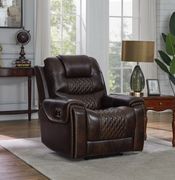 Dark brown top grain leather recliner chair by Coaster additional picture 8