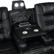 Power motion sofa upholstered in black performance-grade leatherette by Coaster additional picture 11