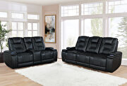 Power motion sofa upholstered in black performance-grade leatherette by Coaster additional picture 13