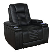 Power2 recliner upholstered in black performance-grade leatherette by Coaster additional picture 6