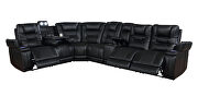 7 pc dual power sectional upholstered in a black performance-grade leatherette by Coaster additional picture 2