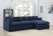Navy blue linen-like fabric recliner 3pcs sectional by Coaster additional picture 4