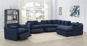 Navy blue linen-like fabric 6pcs recliner sectional by Coaster additional picture 5