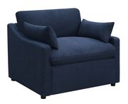 Navy blue linen-like fabric 6pcs recliner sectional by Coaster additional picture 7