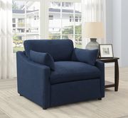 Navy blue linen-like fabric 6pcs recliner sectional by Coaster additional picture 9