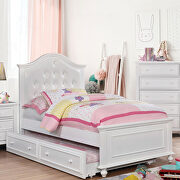 Button tufted white finish twin bed by Furniture of America additional picture 2