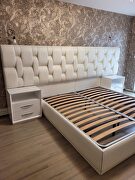 European beige / white high gloss contemporary platform bed by Franco Spain additional picture 7