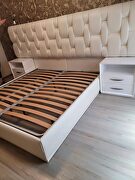 European beige / white high gloss contemporary platform bed by Franco Spain additional picture 8