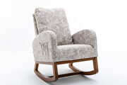 Geometry gray teddy fabric comfortable rocking chair by La Spezia additional picture 6