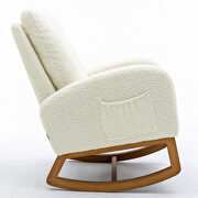 White teddy fabric comfortable rocking chair by La Spezia additional picture 2