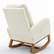 White teddy fabric comfortable rocking chair by La Spezia additional picture 3