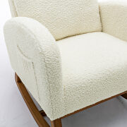 White teddy fabric comfortable rocking chair by La Spezia additional picture 4