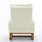White teddy fabric comfortable rocking chair by La Spezia additional picture 5