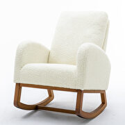 White teddy fabric comfortable rocking chair by La Spezia additional picture 6