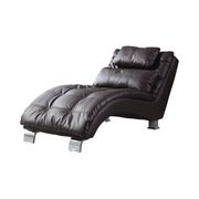 Brown vinyl leather chaise lounge chair additional photo 2 of 1