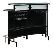 Black bar table with frosted glass counter tops by Coaster additional picture 2