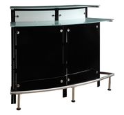 Black bar table with frosted glass counter tops by Coaster additional picture 3