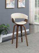 Contemporary walnut and cream bar stool by Coaster additional picture 2