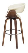 Contemporary walnut and cream bar stool by Coaster additional picture 3