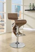 Contemporary walnut adjustable bar stool by Coaster additional picture 2