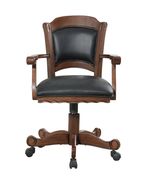Casual black and tobacco upholstered game chair additional photo 5 of 4