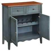 Elegant vintage blue wine rack/cabinet by Coaster additional picture 2