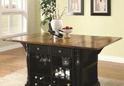 Two-tone kitchen island with drop leaves by Coaster additional picture 2