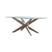 Glass top / gray oak contemporary dining table by Coaster additional picture 2