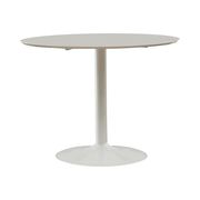 Mid-century modern 40-inch white round dining table additional photo 2 of 7