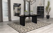 Rectangular double pedestal dining table in black finish by Coaster additional picture 2