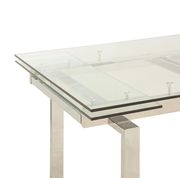 Chrome/glass modern table w/ extensions by Coaster additional picture 2